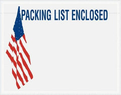 Value Collection - 1,000 Piece, 7" Long x 5-1/2" Wide, Packing List Envelope - Packing List Enclosed, Red, White & Blue - Exact Industrial Supply