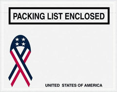 Value Collection - 1,000 Piece, 7" Long x 5-1/2" Wide, Packing List Envelope - Packing List Enclosed, Red, White & Blue - Exact Industrial Supply