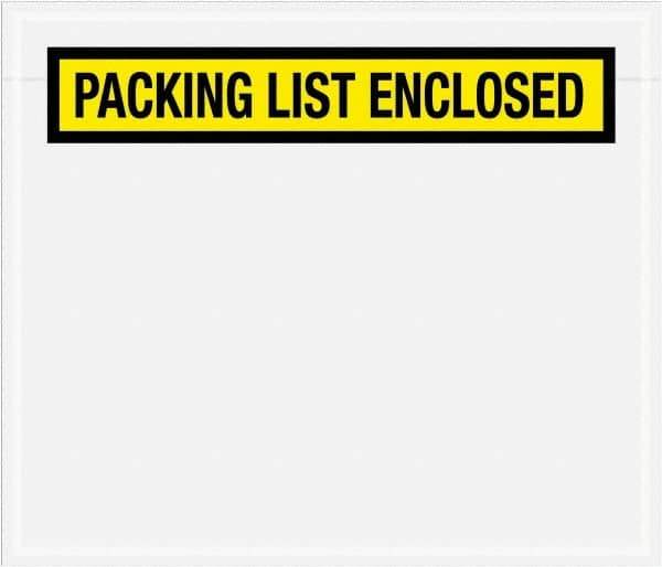 Value Collection - 1,000 Piece, 7" Long x 6" Wide, Packing List Envelope - Packing List Enclosed, Yellow - Exact Industrial Supply