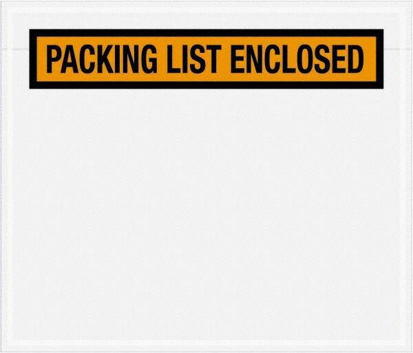 Value Collection - 1,000 Piece, 7" Long x 6" Wide, Packing List Envelope - Packing List Enclosed, Orange - Exact Industrial Supply