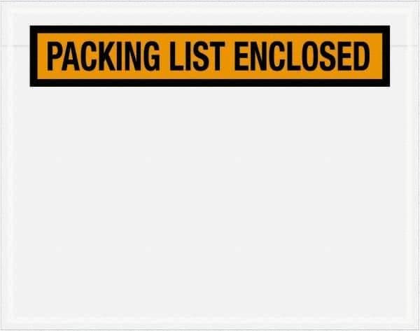 Value Collection - 1,000 Piece, 7" Long x 5-1/2" Wide, Packing List Envelope - Packing List Enclosed, Orange - Exact Industrial Supply
