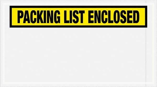 Value Collection - 1,000 Piece, 5-1/2" Long x 10" Wide, Packing List Envelope - Packing List Enclosed, Yellow - Exact Industrial Supply