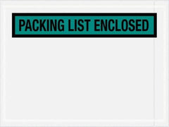 Value Collection - 1,000 Piece, 4-1/2" Long x 6" Wide, Packing List Envelope - Packing List Enclosed, Green - Exact Industrial Supply