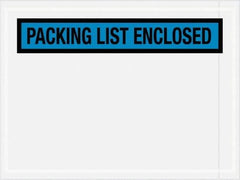 Value Collection - 1,000 Piece, 4-1/2" Long x 6" Wide, Packing List Envelope - Packing List Enclosed, Blue - Exact Industrial Supply