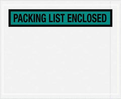 Value Collection - 1,000 Piece, 4-1/2" Long x 5-1/2" Wide, Packing List Envelope - Packing List Enclosed, Green - Exact Industrial Supply