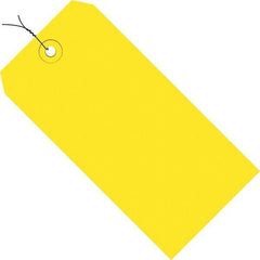 Made in USA - 6-1/4" High x 3-1/8" Long, Safety & Facility Blank Tag - Yellow Cardstock - Exact Industrial Supply