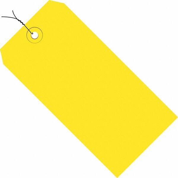 Made in USA - 4-3/4" High x 2-3/8" Long, Safety & Facility Blank Tag - Yellow Cardstock - Exact Industrial Supply