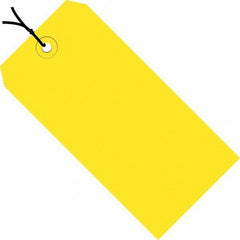 Made in USA - 5-3/4" High x 2-7/8" Long, Safety & Facility Blank Tag - Yellow Cardstock - Exact Industrial Supply