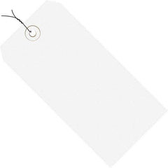 Made in USA - 5-1/4" High x 2-5/8" Long, Safety & Facility Blank Tag - White Cardstock - Exact Industrial Supply