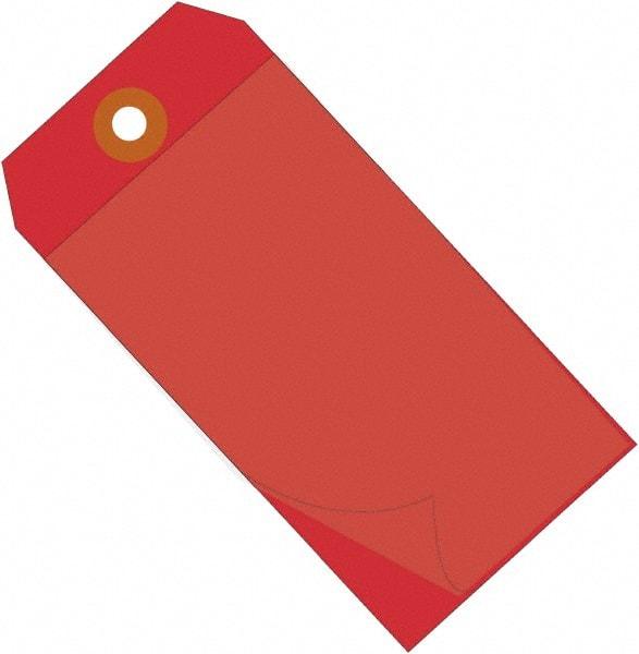 Made in USA - 6-1/4" High x 3-1/8" Long, Safety & Facility Blank Tag - Red Vinyl - Exact Industrial Supply