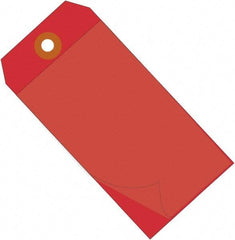 Made in USA - 4-3/4" High x 2-3/8" Long, Safety & Facility Blank Tag - Red Vinyl - Exact Industrial Supply