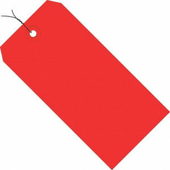 Made in USA - 6-1/4" High x 3-1/8" Long, Safety & Facility Blank Tag - Red Cardstock - Exact Industrial Supply