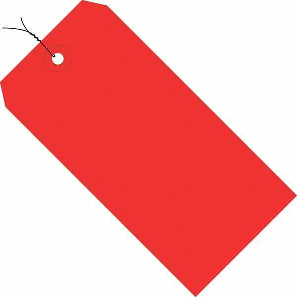 Made in USA - 5-1/4" High x 2-5/8" Long, Safety & Facility Blank Tag - Red Cardstock - Exact Industrial Supply