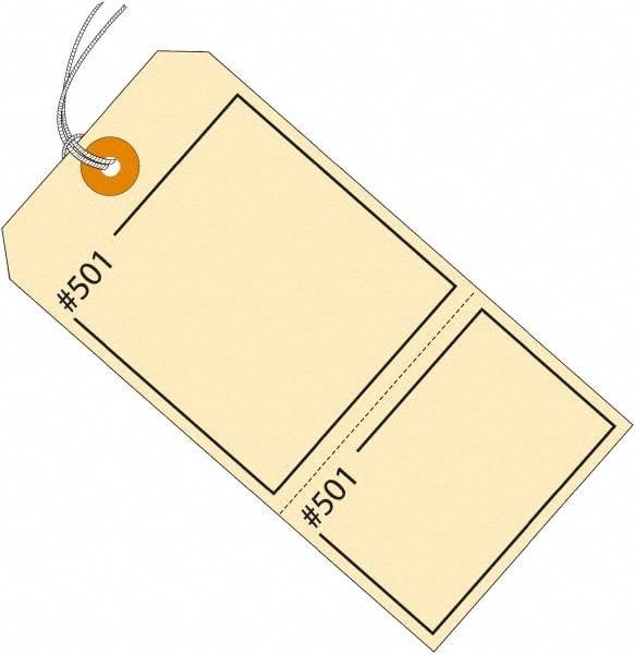 Made in USA - 4-3/4" High x 2-3/8" Long, Numbered, English Safety & Facility Retail Tag - Manila Cardstock - Exact Industrial Supply