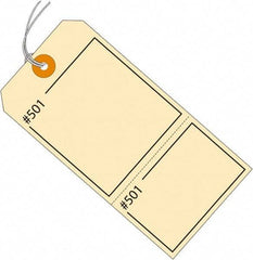 Made in USA - 4-3/4" High x 2-3/8" Long, Numbered, English Safety & Facility Retail Tag - Manila Cardstock - Exact Industrial Supply