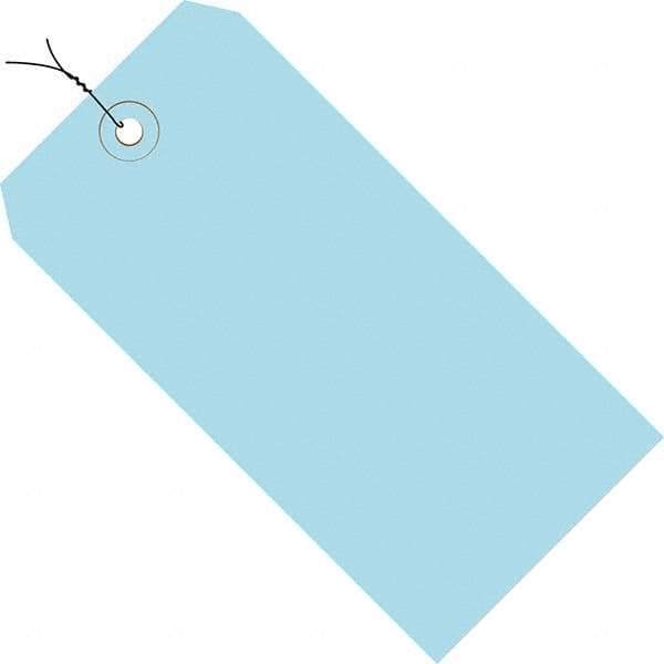 Made in USA - 8" High x 4" Long, Safety & Facility Blank Tag - Light Blue Cardstock - Exact Industrial Supply