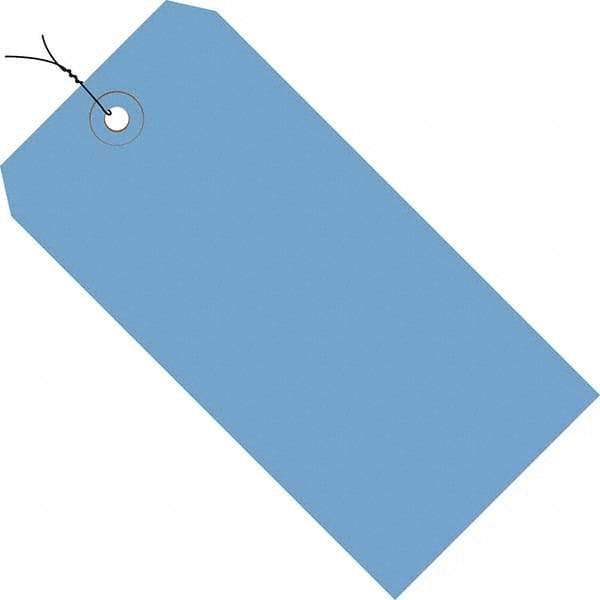 Made in USA - 8" High x 4" Long, Safety & Facility Blank Tag - Dark Blue Cardstock - Exact Industrial Supply