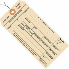 Made in USA - 6-1/4" High x 3-1/8" Long, Inventory, English Safety & Facility Numbered Tag - Manila Cardstock - Exact Industrial Supply