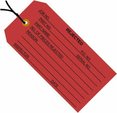 Made in USA - 4-3/4" High x 2-3/8" Long, Safety & Facility Blank Tag - Red Cardstock - Exact Industrial Supply