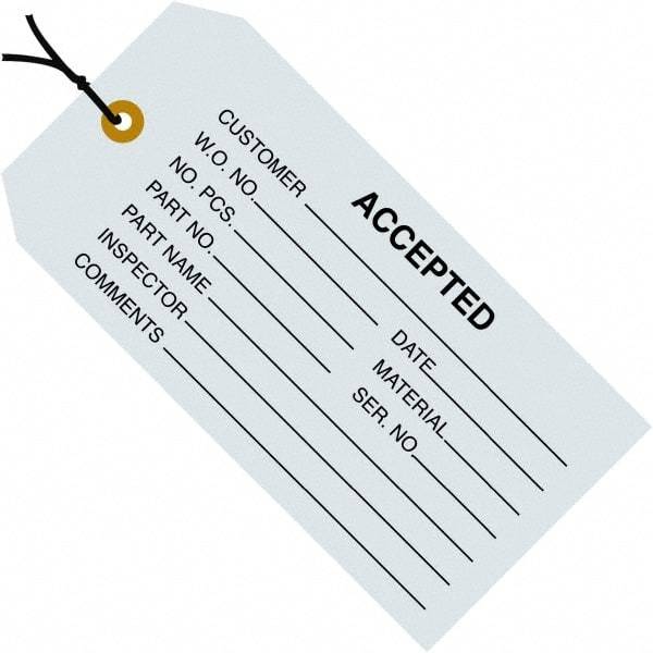 Made in USA - 4-3/4" High x 2-3/8" Long, Safety & Facility Blank Tag - Blue Cardstock - Exact Industrial Supply