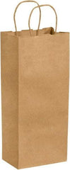 Made in USA - Kraft Grocery Bag - 5-1/4 x 3-1/4 x 13, Kraft - Exact Industrial Supply