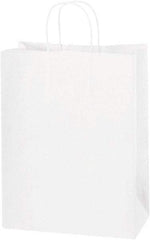 Made in USA - Kraft Grocery Bag - 10 x 5 x 13, White - Exact Industrial Supply