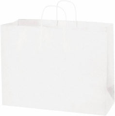 Made in USA - Kraft Grocery Bag - 16 x 6 x 12, White - Exact Industrial Supply