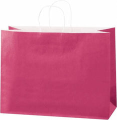 Made in USA - Kraft Grocery Bag - 16 x 6 x 12, Cerise - Exact Industrial Supply