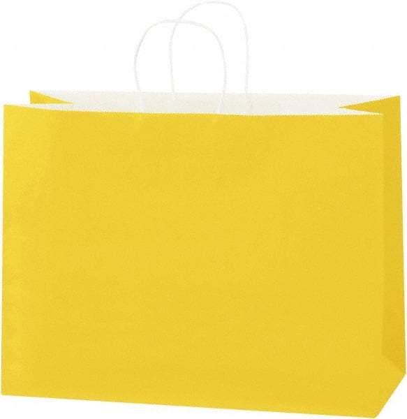 Made in USA - Kraft Grocery Bag - 16 x 6 x 12, Buttercup - Exact Industrial Supply