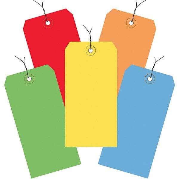 Made in USA - 6-1/4" High x 3-1/8" Long, Safety & Facility Blank Tag - Assorted Color Cardstock - Exact Industrial Supply