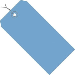 Made in USA - 6-1/4" High x 3-1/8" Long, Safety & Facility Blank Tag - Dark Blue Cardstock - Exact Industrial Supply