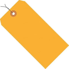 Made in USA - 4-3/4" High x 2-3/8" Long, Safety & Facility Blank Tag - Fluorescent Orange Cardstock - Exact Industrial Supply