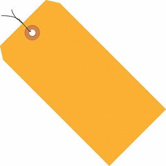 Made in USA - 5-3/4" High x 2-7/8" Long, Safety & Facility Blank Tag - Fluorescent Orange Cardstock - Exact Industrial Supply