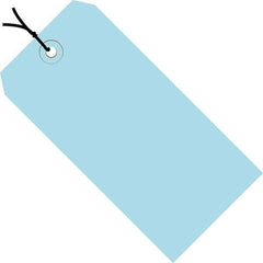 Made in USA - 5-3/4" High x 2-7/8" Long, Safety & Facility Blank Tag - Light Blue Cardstock - Exact Industrial Supply