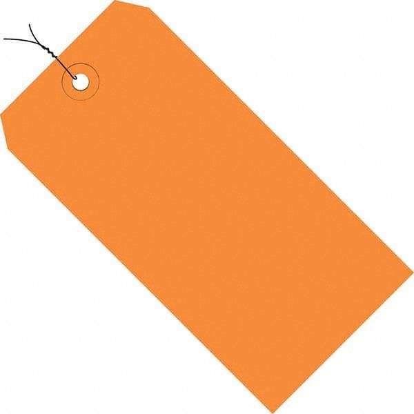 Made in USA - 4-3/4" High x 2-3/8" Long, Safety & Facility Blank Tag - Orange Cardstock - Exact Industrial Supply