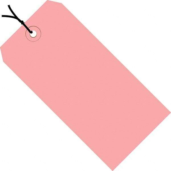 Made in USA - 5-3/4" High x 2-7/8" Long, Safety & Facility Blank Tag - Pink Cardstock - Exact Industrial Supply