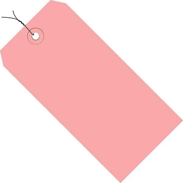 Made in USA - 4-1/4" High x 2-1/8" Long, Safety & Facility Blank Tag - Pink Cardstock - Exact Industrial Supply