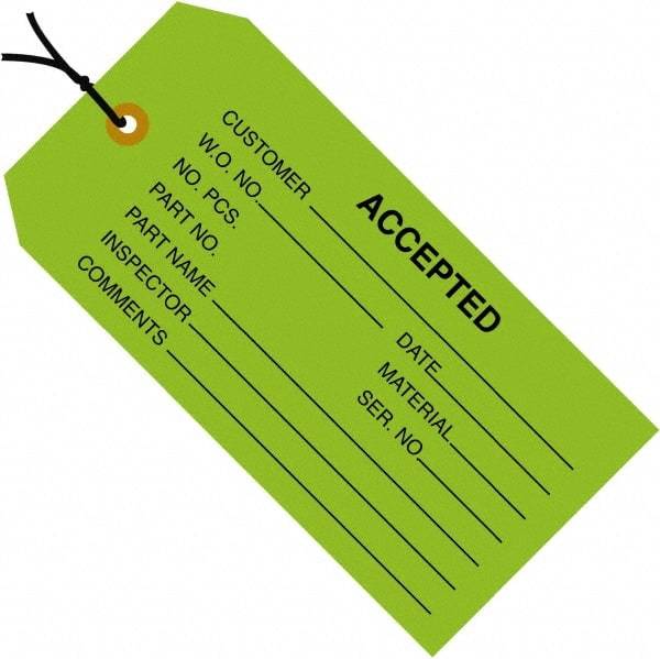 Made in USA - 4-3/4" High x 2-3/8" Long, Safety & Facility Blank Tag - Green Cardstock - Exact Industrial Supply