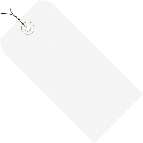 Made in USA - 8" High x 4" Long, Safety & Facility Blank Tag - White Cardstock - Exact Industrial Supply