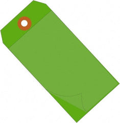 Made in USA - 6-1/4" High x 3-1/8" Long, Safety & Facility Blank Tag - Green Vinyl - Exact Industrial Supply