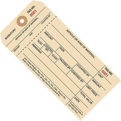 Made in USA - 6-1/4" High x 3-1/8" Long, Inventory, English Safety & Facility Numbered Tag - Manila Cardstock - Exact Industrial Supply