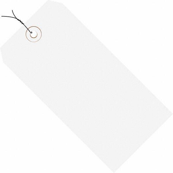 Made in USA - 4-3/4" High x 2-3/8" Long, Safety & Facility Blank Tag - White Cardstock - Exact Industrial Supply