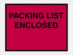 Value Collection - 1,000 Piece, 4-1/2" Long x 6" Wide, Packing List Envelope - Packing List Enclosed, Red - Exact Industrial Supply