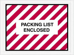 Value Collection - 1,000 Piece, 4-1/2" Long x 6" Wide, Packing List Envelope - Packing List Enclosed, Red/White - Exact Industrial Supply