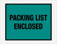 Value Collection - 1,000 Piece, 7" Long x 5-1/2" Wide, Packing List Envelope - Packing List Enclosed, Green - Exact Industrial Supply