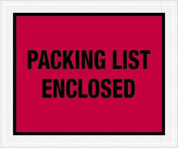 Value Collection - 500 Piece, 10" Long x 12" Wide, Packing List Envelope - Packing List Enclosed, Red - Exact Industrial Supply