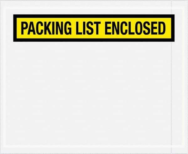 Value Collection - 1,000 Piece, 4-1/2" Long x 5-1/2" Wide, Packing List Envelope - Packing List Enclosed, Yellow - Exact Industrial Supply