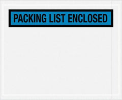 Value Collection - 1,000 Piece, 4-1/2" Long x 5-1/2" Wide, Packing List Envelope - Packing List Enclosed, Blue - Exact Industrial Supply