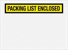 Value Collection - 1,000 Piece, 6-3/4" Long x 5" Wide, Packing List Envelope - Packing List Enclosed, Yellow - Exact Industrial Supply