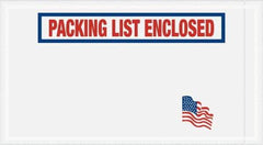 Value Collection - 1,000 Piece, 5-1/2" Long x 10" Wide, Packing List Envelope - Packing List Enclosed, Red, White & Blue - Exact Industrial Supply
